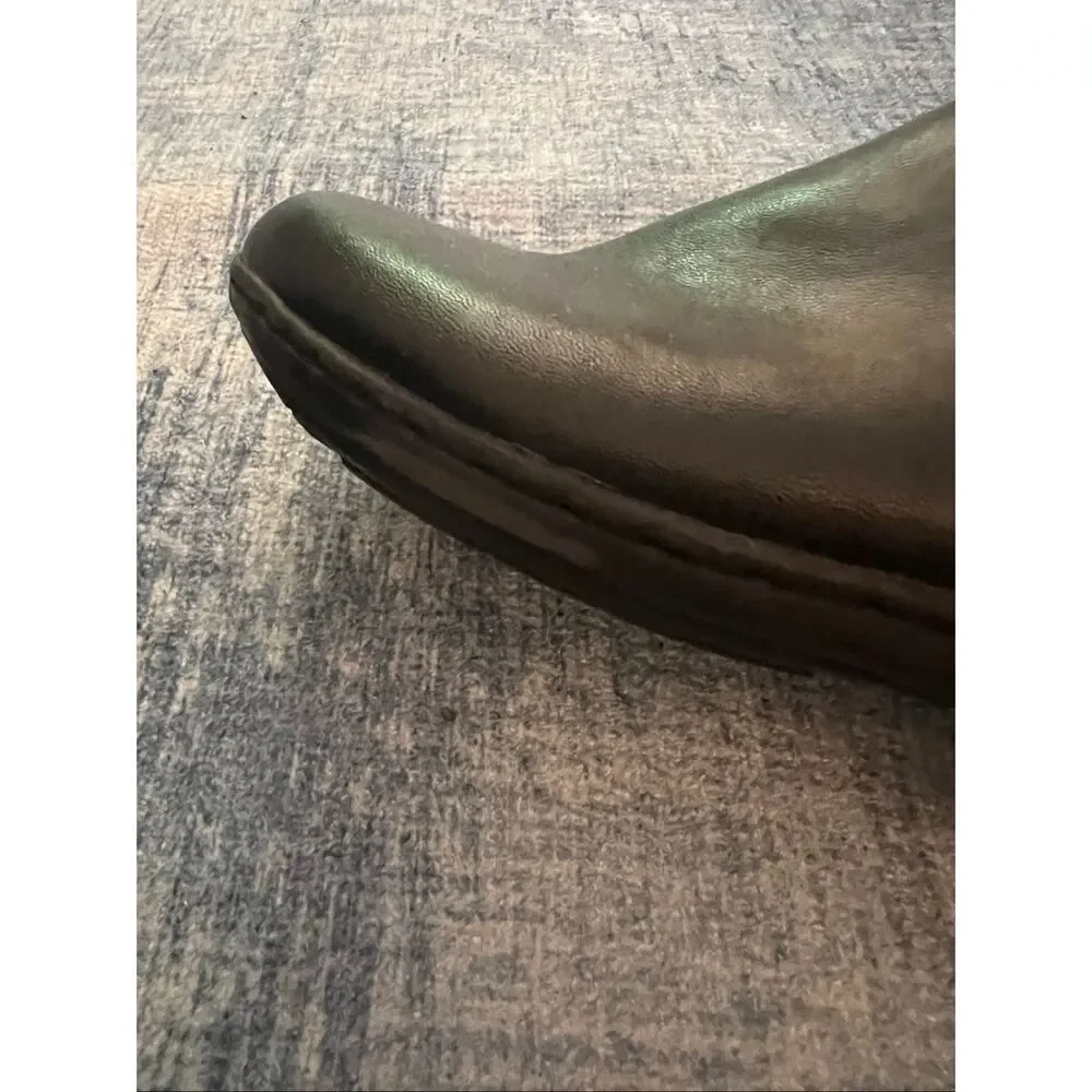 Comfortview Black Faux Leather Bronte Side Zip Ankle Booties Size 7 Wide